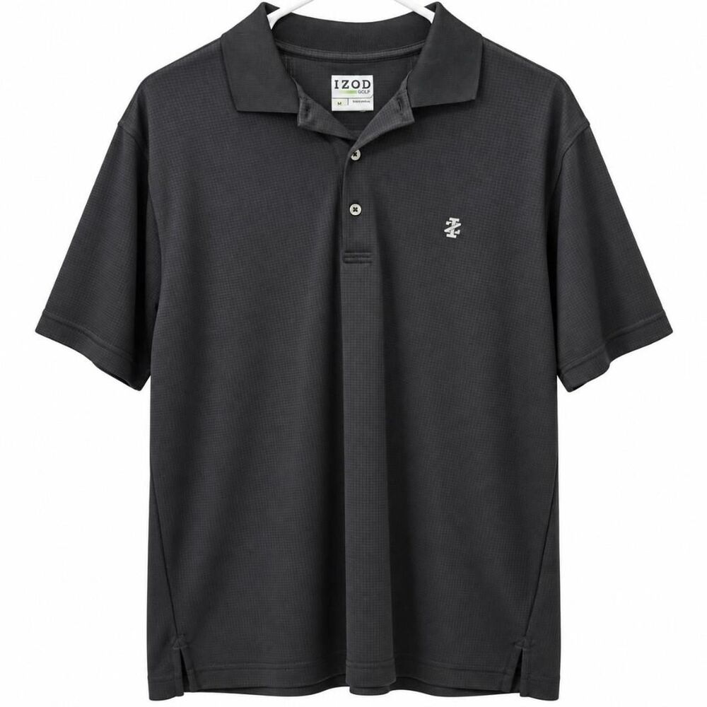 IZOD Golf Men’s Medium Black Performance Polo Shirt Short Sleeve
